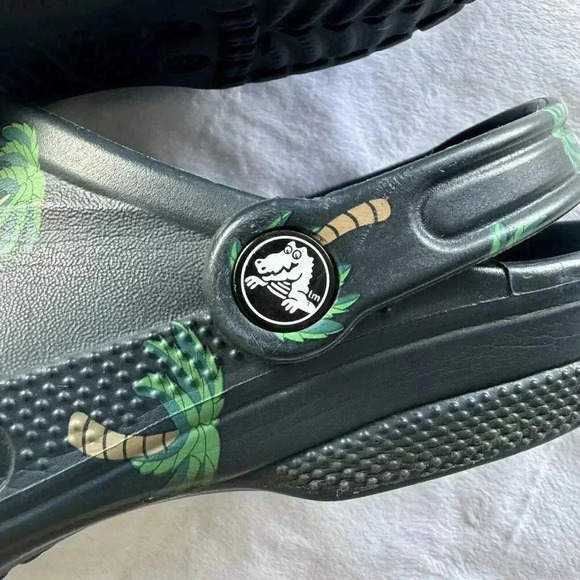 Crocs Baya Clog Unisex Navy Blue Tropical Palm Tree Size Men 8 - Women 10 - Picture 8 of 9